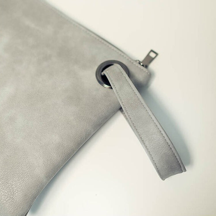 Semplice borsa da donna retrò moda pochette di grande capacità con cerniera busta