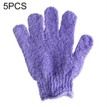 5 guanti da bagno per doccia, guanti esfolianti per massaggio spa, scrub per il corpo, Purple, Green, Blue, Orange, Red
