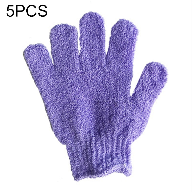 5 guanti da bagno per doccia, guanti esfolianti per massaggio spa, scrub per il corpo, Purple, Green, Blue, Orange, Red