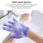 5 guanti da bagno per doccia, guanti esfolianti per massaggio spa, scrub per il corpo, Purple, Green, Blue, Orange, Red