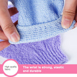 5 guanti da bagno per doccia, guanti esfolianti per massaggio spa, scrub per il corpo, Purple, Green, Blue, Orange, Red