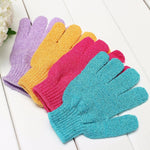 5 guanti da bagno per doccia, guanti esfolianti per massaggio spa, scrub per il corpo, Purple, Green, Blue, Orange, Red
