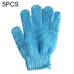 5 guanti da bagno per doccia, guanti esfolianti per massaggio spa, scrub per il corpo, Purple, Green, Blue, Orange, Red