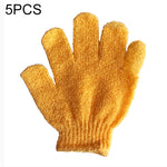 5 guanti da bagno per doccia, guanti esfolianti per massaggio spa, scrub per il corpo, Purple, Green, Blue, Orange, Red
