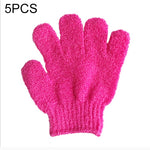 5 guanti da bagno per doccia, guanti esfolianti per massaggio spa, scrub per il corpo, Purple, Green, Blue, Orange, Red