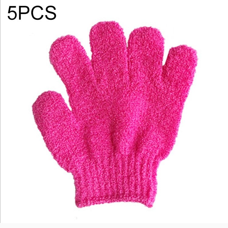 5 guanti da bagno per doccia, guanti esfolianti per massaggio spa, scrub per il corpo, Purple, Green, Blue, Orange, Red