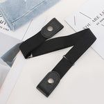 Cintura in pelle PU elastica senza fibbia, lunghezza: 110 cm