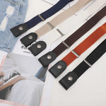 Cintura in pelle PU elastica senza fibbia, lunghezza: 110 cm