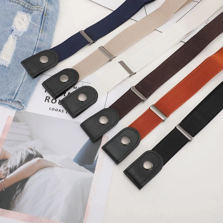 Cintura in pelle PU elastica senza fibbia, lunghezza: 110 cm