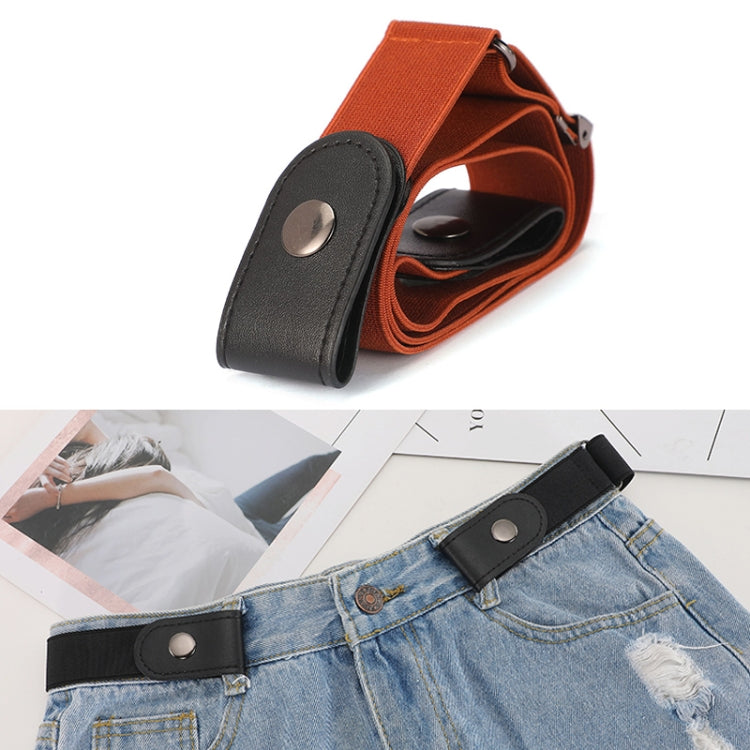 Cintura in pelle PU elastica senza fibbia, lunghezza: 110 cm
