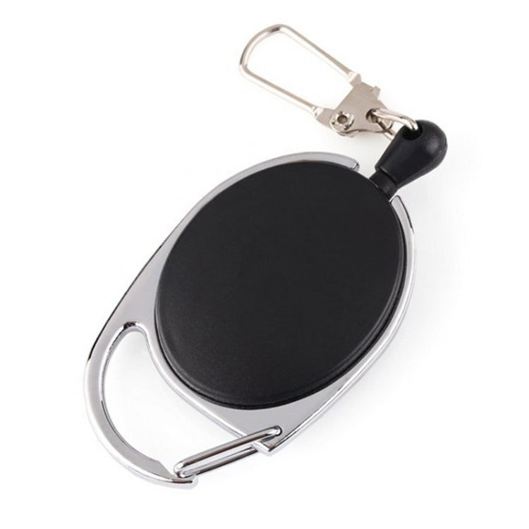 Porta badge retrattile in lega di zinco e ABS nero