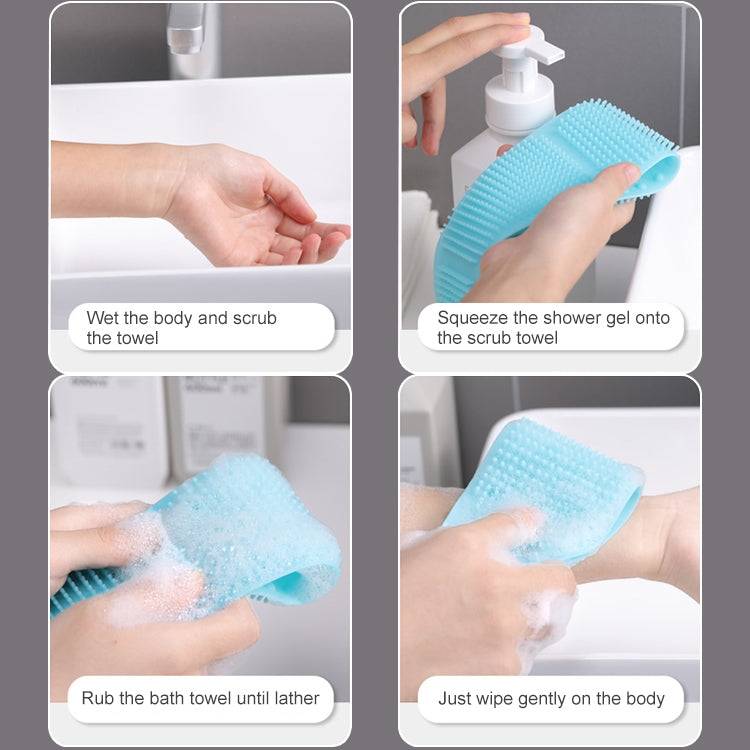 Spazzola da bagno con cinturino per massaggio in silicone Potente artefatto da bagno esfoliante per sfregamento