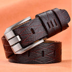 Cintura da uomo in pelle testurizzata coccodrillo vintage, 105CM, 110CM, 115CM, 120CM, 125CM
