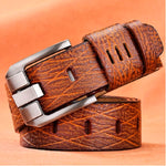 Cintura da uomo in pelle testurizzata coccodrillo vintage, 105CM, 110CM, 115CM, 120CM, 125CM
