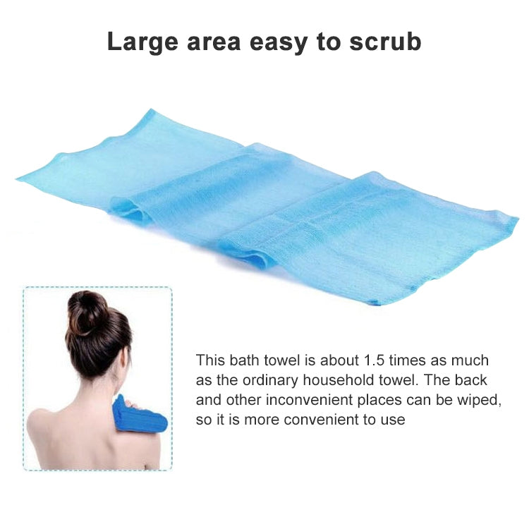 2 PCS Lunga Maglia di Nylon Bagno Doccia Lavaggio Del Corpo Pulito Esfoliante Soffio Scrub Asciugamano Panno Scrubber Corpo Viso Lavaggio Asciugamano per la pulizia