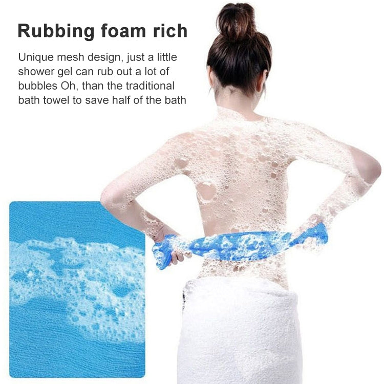 2 PCS Lunga Maglia di Nylon Bagno Doccia Lavaggio Del Corpo Pulito Esfoliante Soffio Scrub Asciugamano Panno Scrubber Corpo Viso Lavaggio Asciugamano per la pulizia