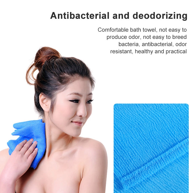 2 PCS Lunga Maglia di Nylon Bagno Doccia Lavaggio Del Corpo Pulito Esfoliante Soffio Scrub Asciugamano Panno Scrubber Corpo Viso Lavaggio Asciugamano per la pulizia