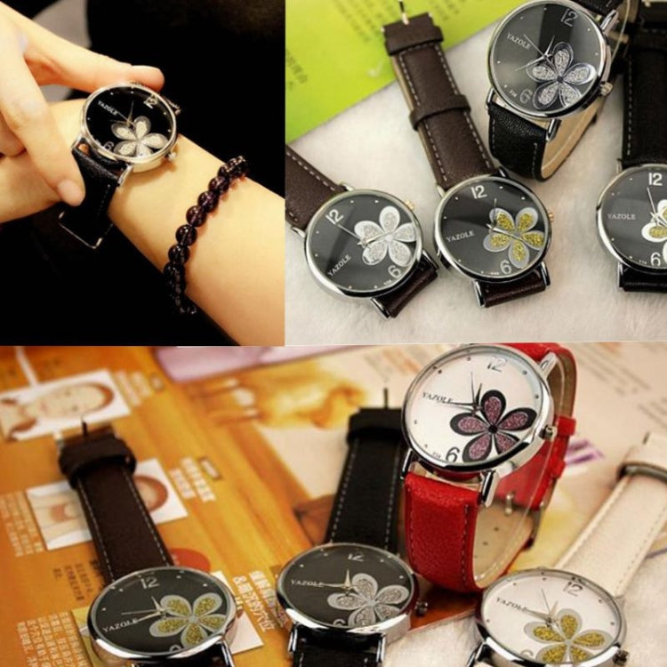 Orologio da donna al quarzo con quadrifoglio YAZOLE