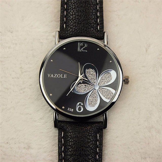 Orologio da donna al quarzo con quadrifoglio YAZOLE
