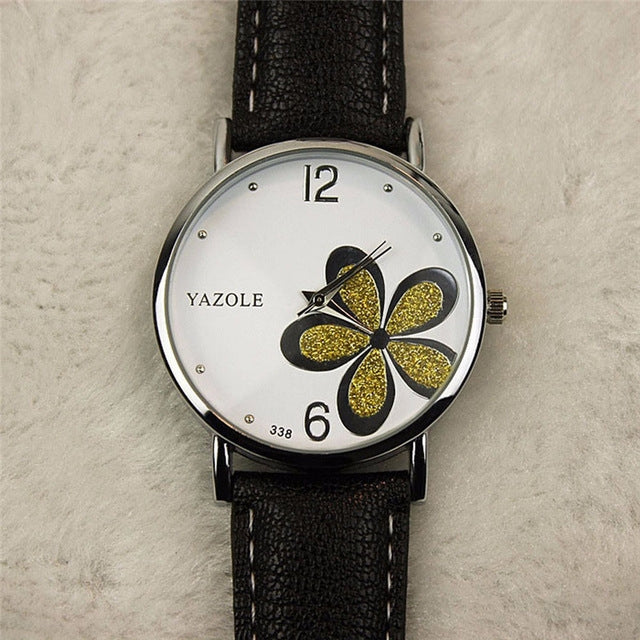Orologio al quarzo con motivo quadrifoglio stile OL da donna YAZOLE