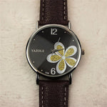 Orologio da donna al quarzo con quadrifoglio YAZOLE