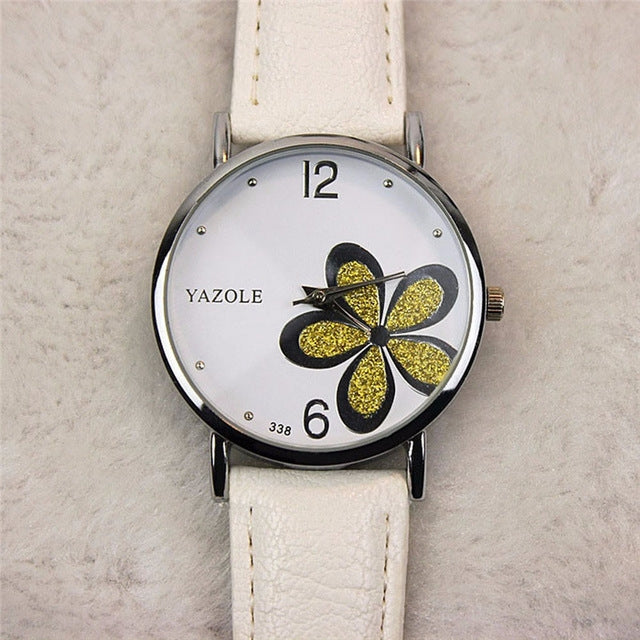 Orologio al quarzo con motivo quadrifoglio stile OL da donna YAZOLE