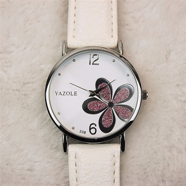 Orologio al quarzo con motivo quadrifoglio stile OL da donna YAZOLE