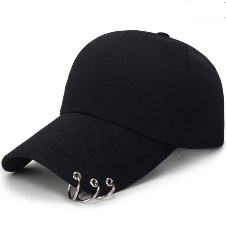 Berretti da baseball regolabili in tinta unita casual unisex con anello
