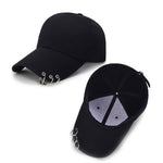 Berretti da baseball regolabili in tinta unita casual unisex con anello