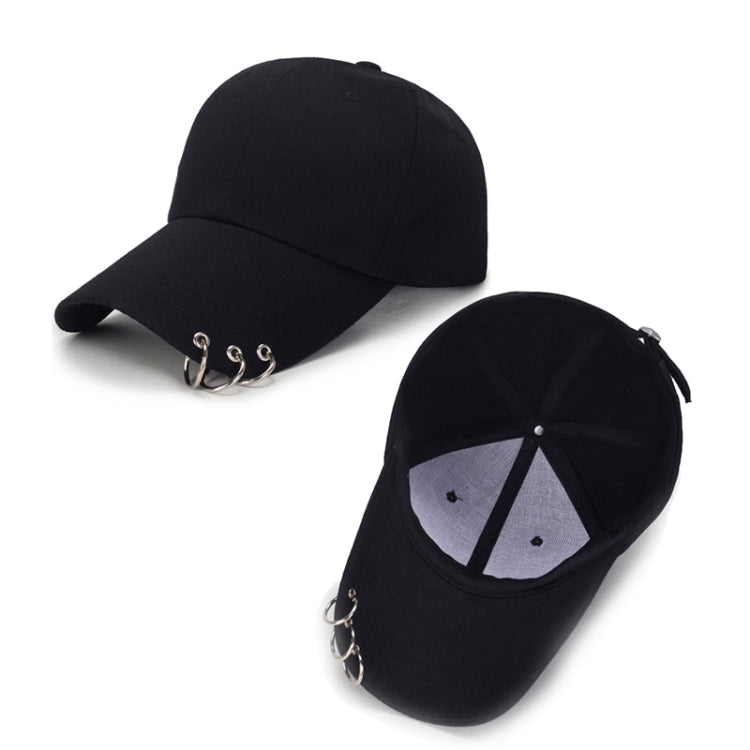 Berretti da baseball regolabili in tinta unita casual unisex con anello