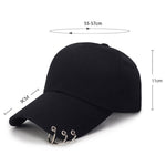 Berretti da baseball regolabili in tinta unita casual unisex con anello