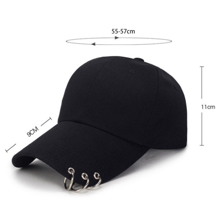 Berretti da baseball regolabili in tinta unita casual unisex con anello