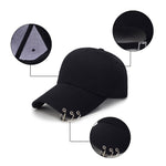 Berretti da baseball regolabili in tinta unita casual unisex con anello
