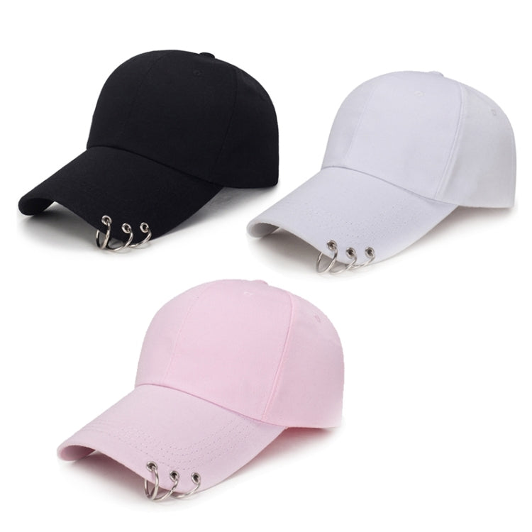 Berretti da baseball regolabili in tinta unita casual unisex con anello