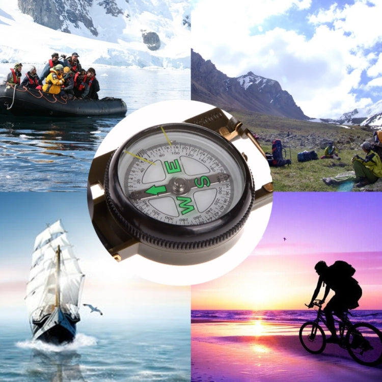 Bussola portatile pieghevole verde militare con lente multifunzione, mini strumento per arrampicata all'aperto, Army Green