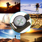 Bussola portatile pieghevole verde militare con lente multifunzione, mini strumento per arrampicata all'aperto, Army Green