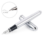 X750 Penna stilografica in acciaio inossidabile per cancelleria Penne a inchiostro con pennino medio Regalo per la scuola, 0.5mm, 1.1mm