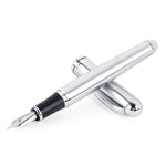 X750 Penna stilografica in acciaio inossidabile per cancelleria Penne a inchiostro con pennino medio Regalo per la scuola, 0.5mm, 1.1mm