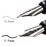 X750 Penna stilografica in acciaio inossidabile per cancelleria Penne a inchiostro con pennino medio Regalo per la scuola, 0.5mm, 1.1mm