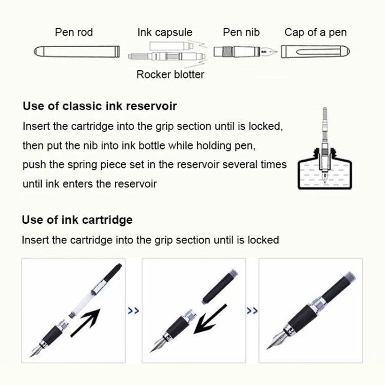 X750 Penna stilografica in acciaio inossidabile per cancelleria Penne a inchiostro con pennino medio Regalo per la scuola, 0.5mm, 1.1mm