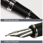 X750 Penna stilografica in acciaio inossidabile per cancelleria Penne a inchiostro con pennino medio Regalo per la scuola, 0.5mm, 1.1mm