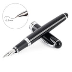 X750 Penna stilografica in acciaio inossidabile per cancelleria Penne a inchiostro con pennino medio Regalo per la scuola, 0.5mm, 1.1mm