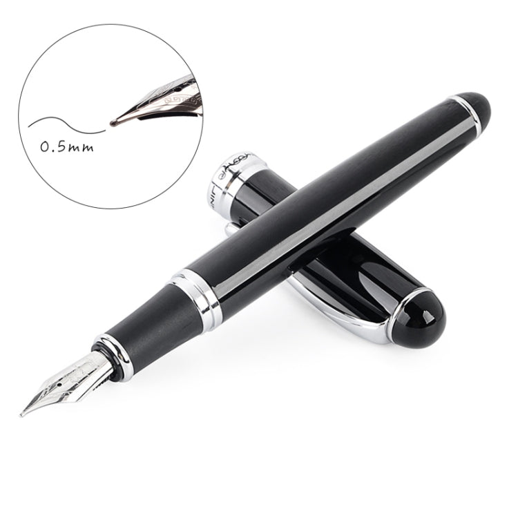 X750 Penna stilografica in acciaio inossidabile per cancelleria Penne a inchiostro con pennino medio Regalo per la scuola, 0.5mm, 1.1mm