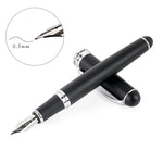 X750 Penna stilografica in acciaio inossidabile per cancelleria Penne a inchiostro con pennino medio Regalo per la scuola, 0.5mm, 1.1mm