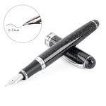 X750 Penna stilografica in acciaio inossidabile per cancelleria Penne a inchiostro con pennino medio Regalo per la scuola, 0.5mm, 1.1mm