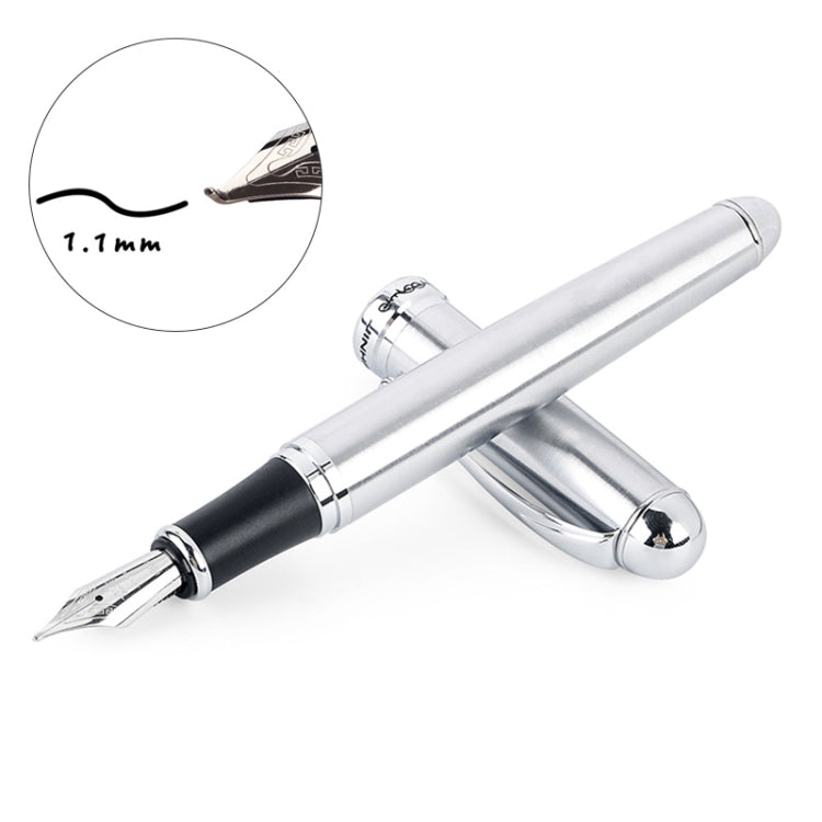X750 Penna stilografica in acciaio inossidabile per cancelleria Penne a inchiostro con pennino medio Regalo per la scuola, 0.5mm, 1.1mm