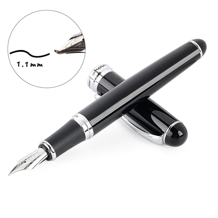X750 Penna stilografica in acciaio inossidabile per cancelleria Penne a inchiostro con pennino medio Regalo per la scuola, 0.5mm, 1.1mm