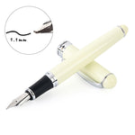 X750 Penna stilografica in acciaio inossidabile per cancelleria Penne a inchiostro con pennino medio Regalo per la scuola, 0.5mm, 1.1mm