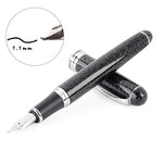 X750 Penna stilografica in acciaio inossidabile per cancelleria Penne a inchiostro con pennino medio Regalo per la scuola, 0.5mm, 1.1mm