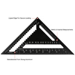 Strumento di misurazione del righello angolare per il calibro di layout quadrato per la lavorazione del legno, Angle Ruler 7 Inch Black Metric, Angle Ruler 12 Inch Black